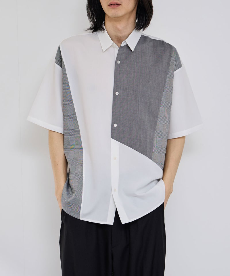 URBAN COLLECTION  ポリトロ パネル切替レギュラーカラー半袖シャツ メンズ商品画像-7