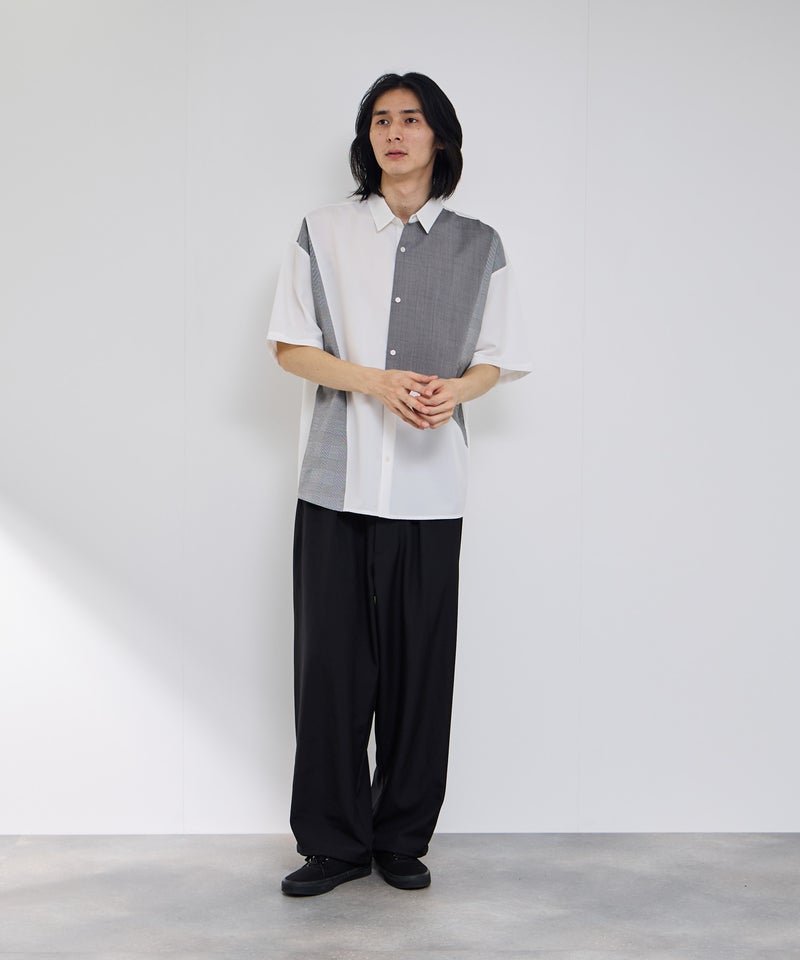 URBAN COLLECTION ポリトロ パネル切替レギュラーカラー半袖シャツ メンズ商品画像-9