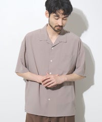 URBAN COLLECTION カラミ織り調 オープンカラーシャツ メンズ