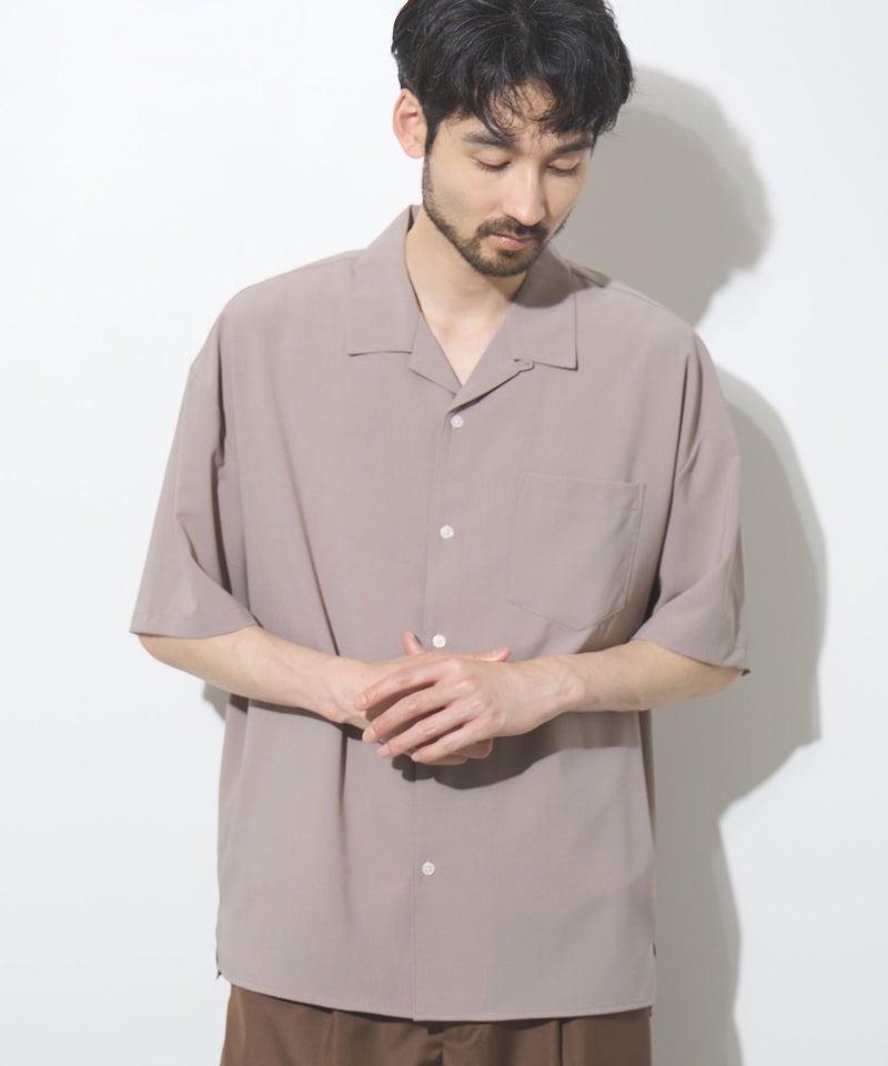 URBAN COLLECTION  カラミ織り調 オープンカラーシャツ メンズ商品画像-1