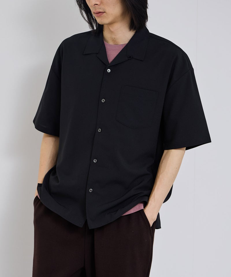 [期間限定価格]URBAN COLLECTION  カラミ織り調 オープンカラーシャツ メンズ商品画像-2