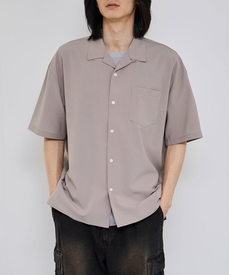 [期間限定価格]URBAN COLLECTION  カラミ織り調 オープンカラーシャツ メンズ商品画像-3