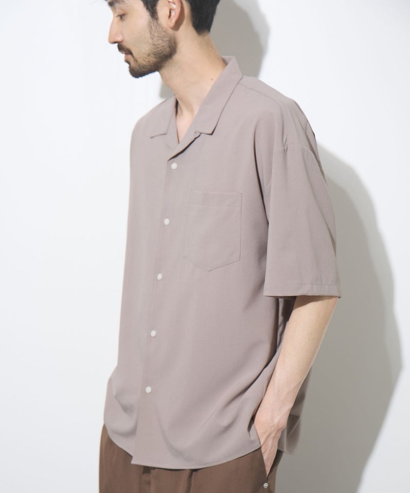 URBAN COLLECTION カラミ織り調 オープンカラーシャツ メンズ商品画像-4
