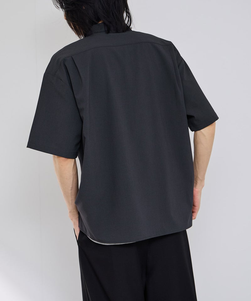 URBAN COLLECTION カラミ織り調 オープンカラーシャツ メンズ商品画像-5