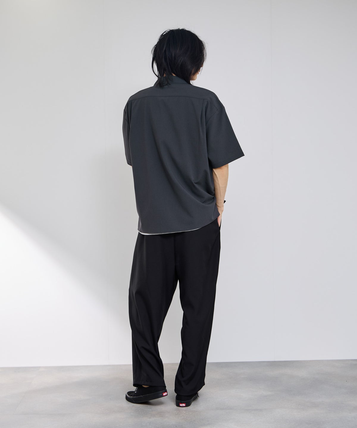 URBAN COLLECTION カラミ織り調 オープンカラーシャツ メンズ