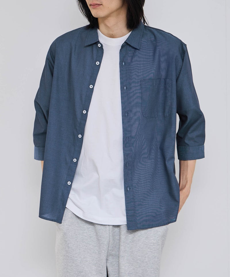 Real Standard  パナマ 7分袖レギュラーシャツ メンズ商品画像-4