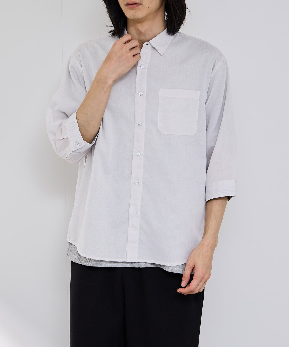 Real Standard パナマ 7分袖レギュラーシャツ メンズ