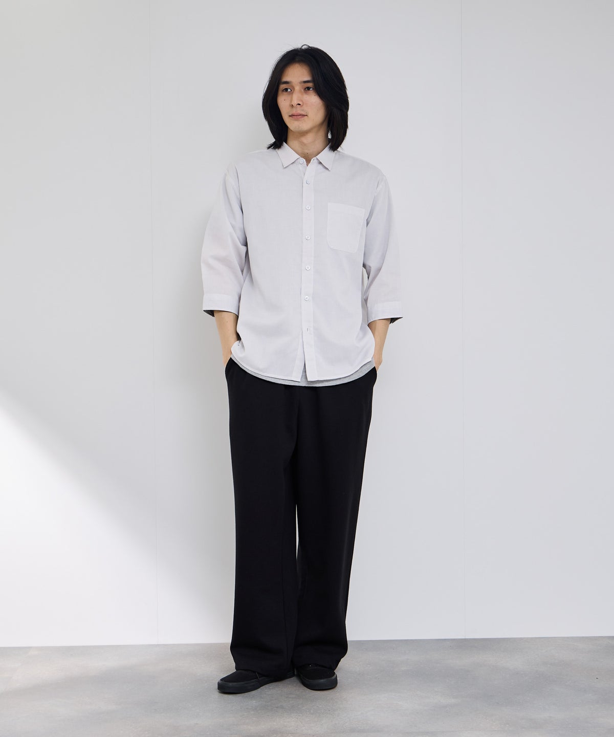 Real Standard パナマ 7分袖レギュラーシャツ メンズ