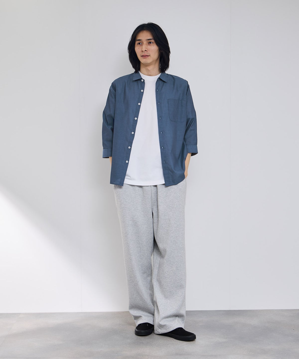 Real Standard パナマ 7分袖レギュラーシャツ メンズ