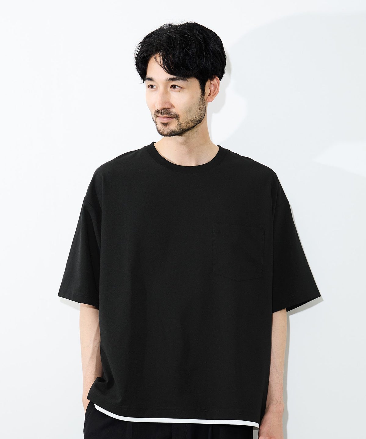URBAN COLLECTION エアリネン カラミ織りリラックスフィットTシャツ メンズ メール便 対応商品