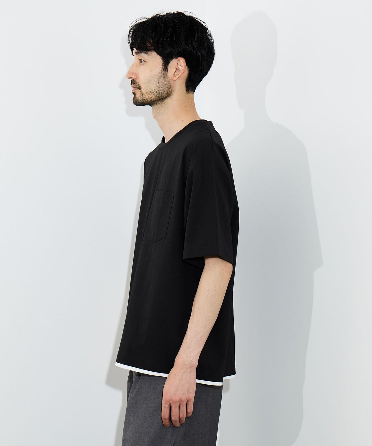 URBAN COLLECTION エアリネン カラミ織りリラックスフィットTシャツ メンズ メール便 対応商品