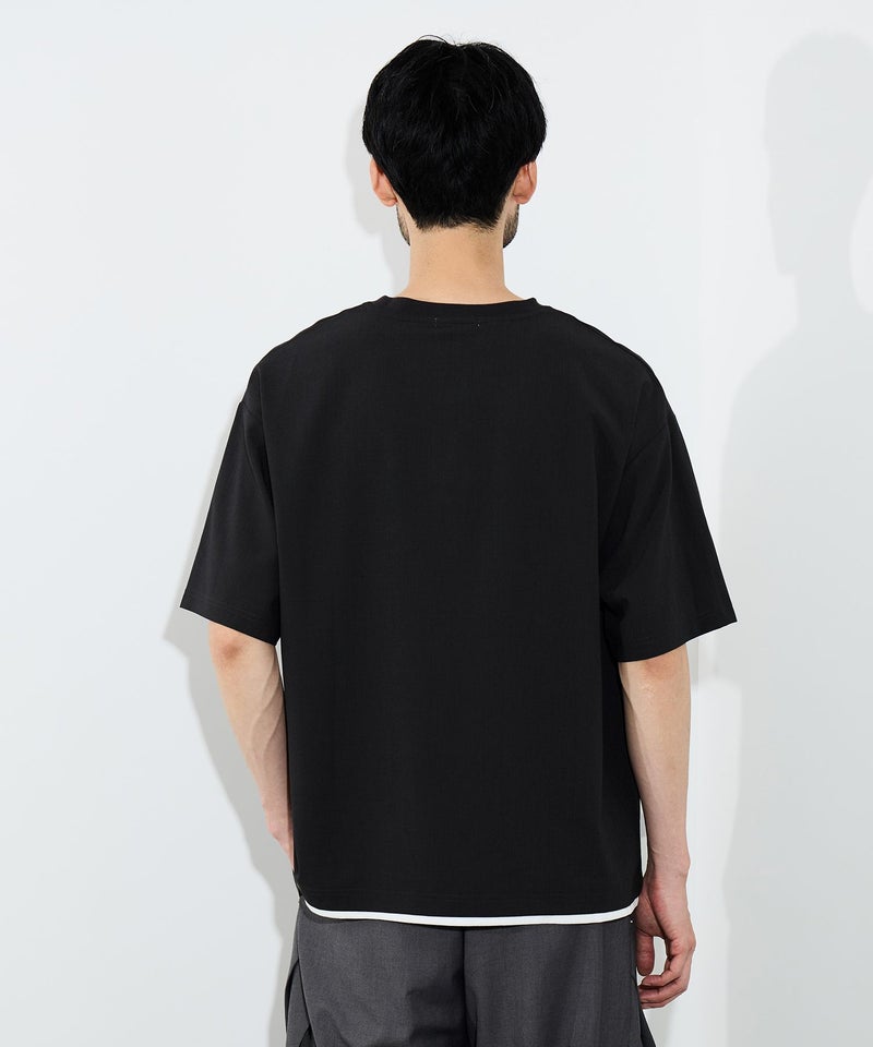 URBAN COLLECTION エアリネン カラミ織りリラックスフィットTシャツ メンズ メール便 対応商品商品画像-6