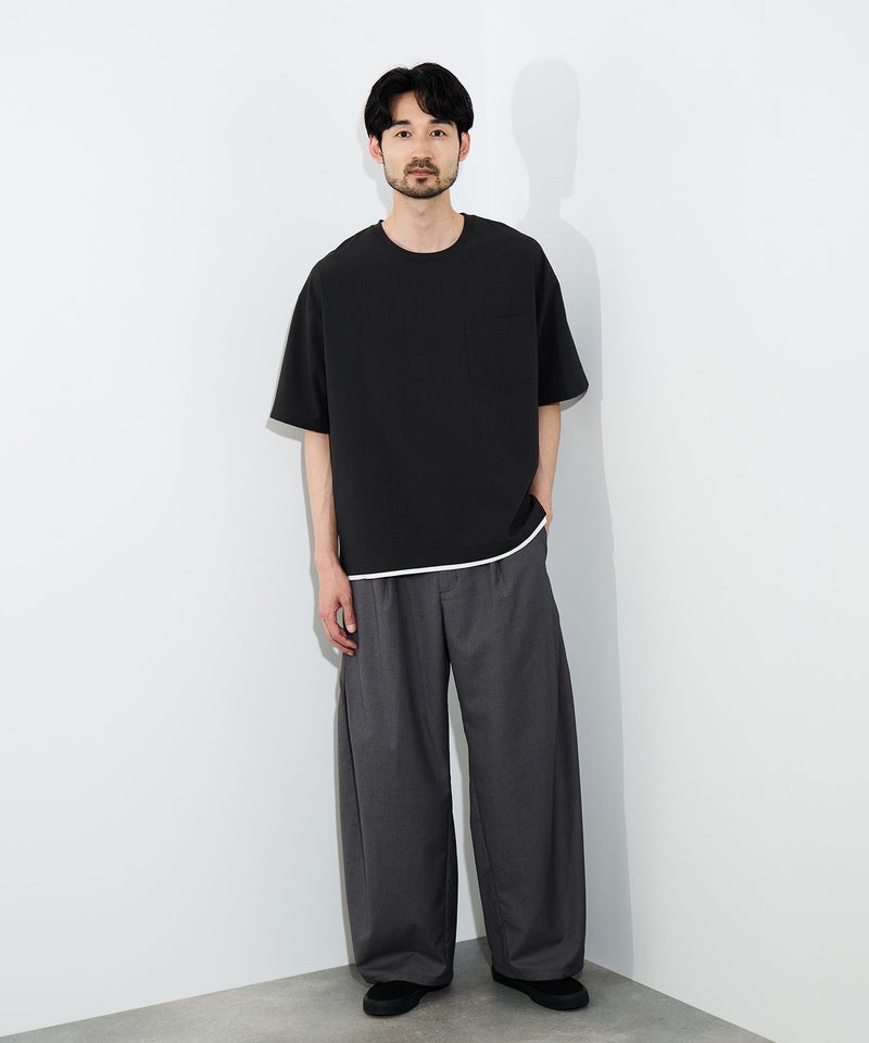 URBAN COLLECTION  エアリネン カラミ織りリラックスフィットTシャツ メンズ メール便 対応商品商品画像-8