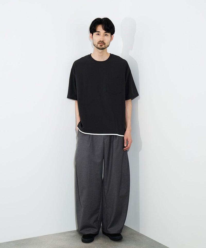 URBAN COLLECTION エアリネン カラミ織りリラックスフィットTシャツ メンズ メール便 対応商品商品画像-9