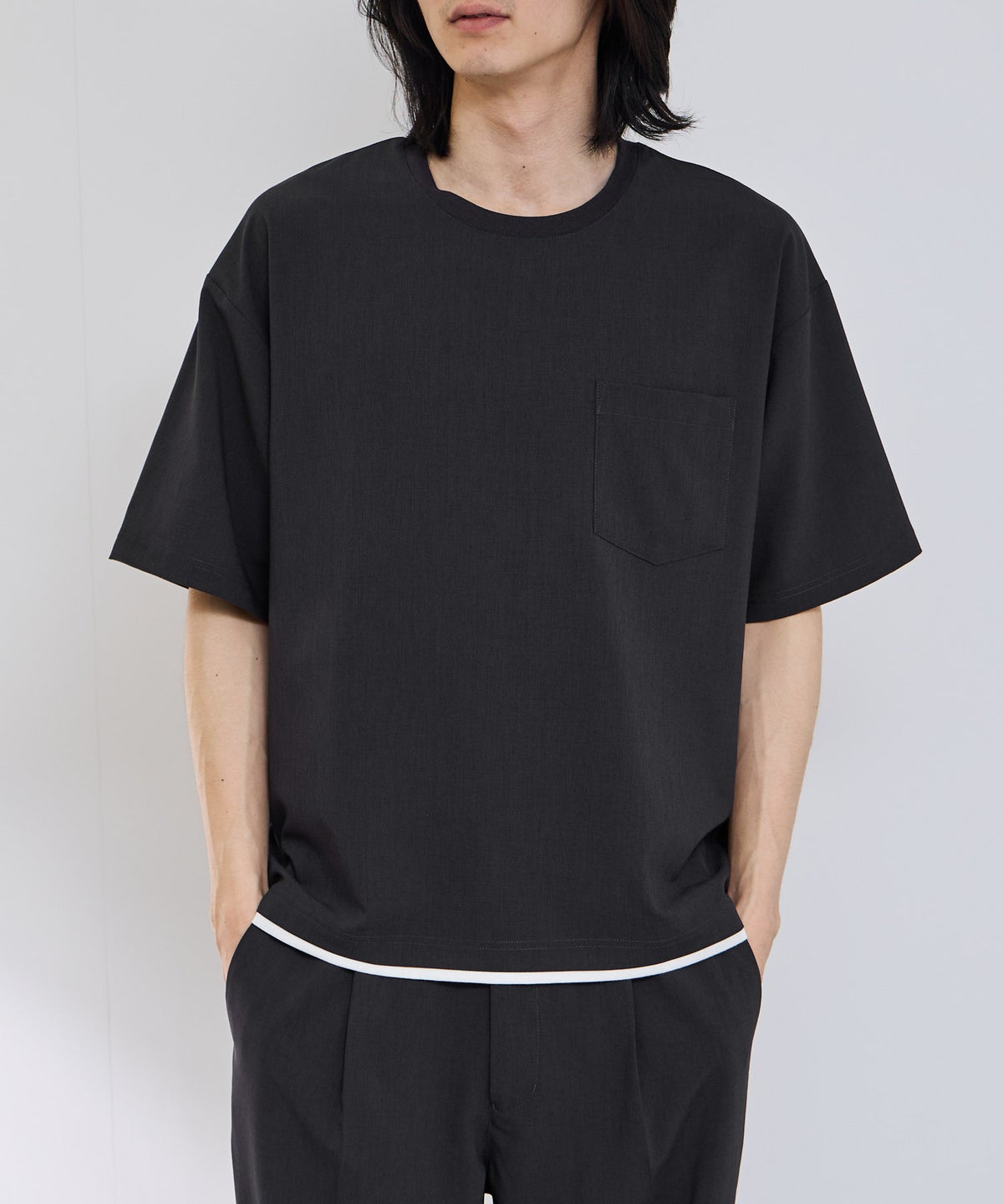 URBAN COLLECTION エアリネン カラミ織りリラックスフィットTシャツ メンズ メール便 対応商品