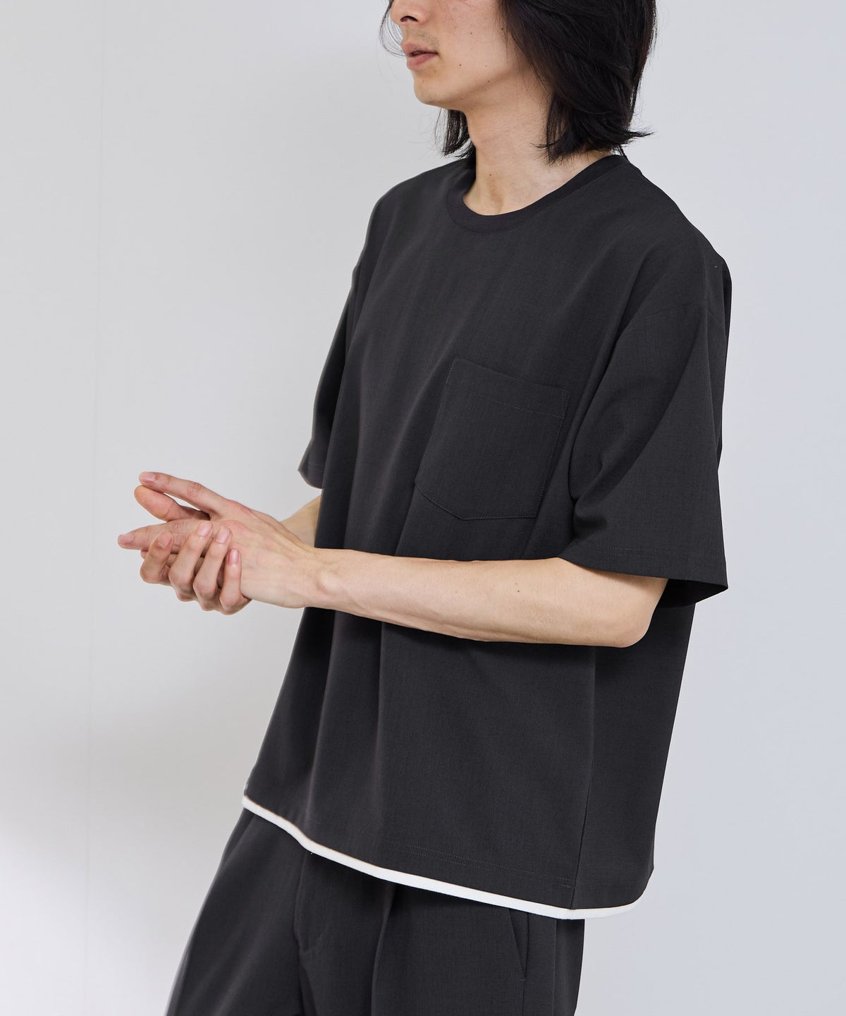 URBAN COLLECTION エアリネン カラミ織りリラックスフィットTシャツ メンズ メール便 対応商品
