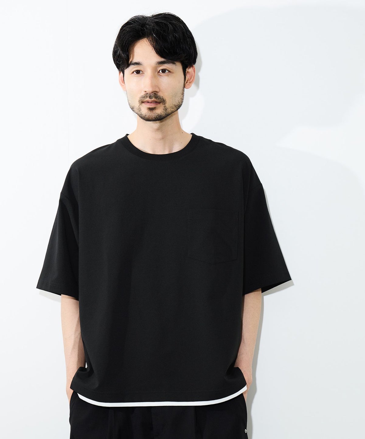 URBAN COLLECTION エアリネン カラミ織りリラックスフィットTシャツ メンズ メール便 対応商品