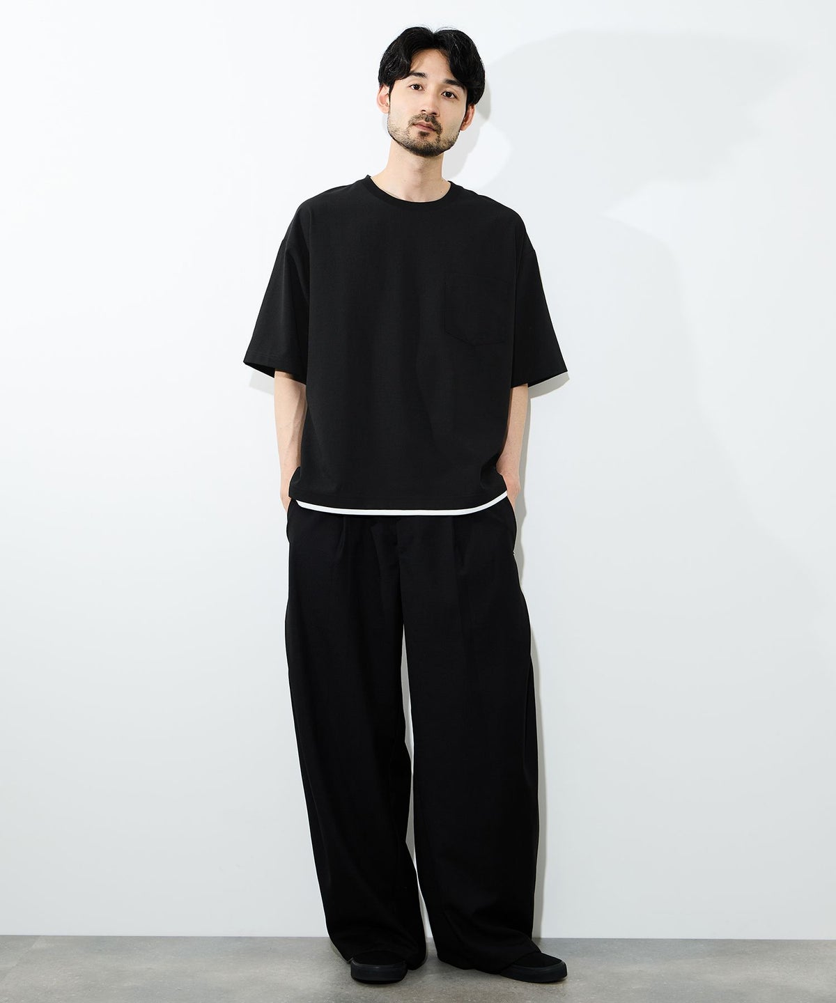 URBAN COLLECTION エアリネン カラミ織りリラックスフィットTシャツ メンズ メール便 対応商品