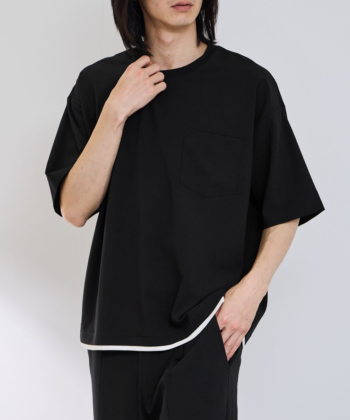 URBAN COLLECTION エアリネン カラミ織りリラックスフィットTシャツ メンズ メール便 対応商品