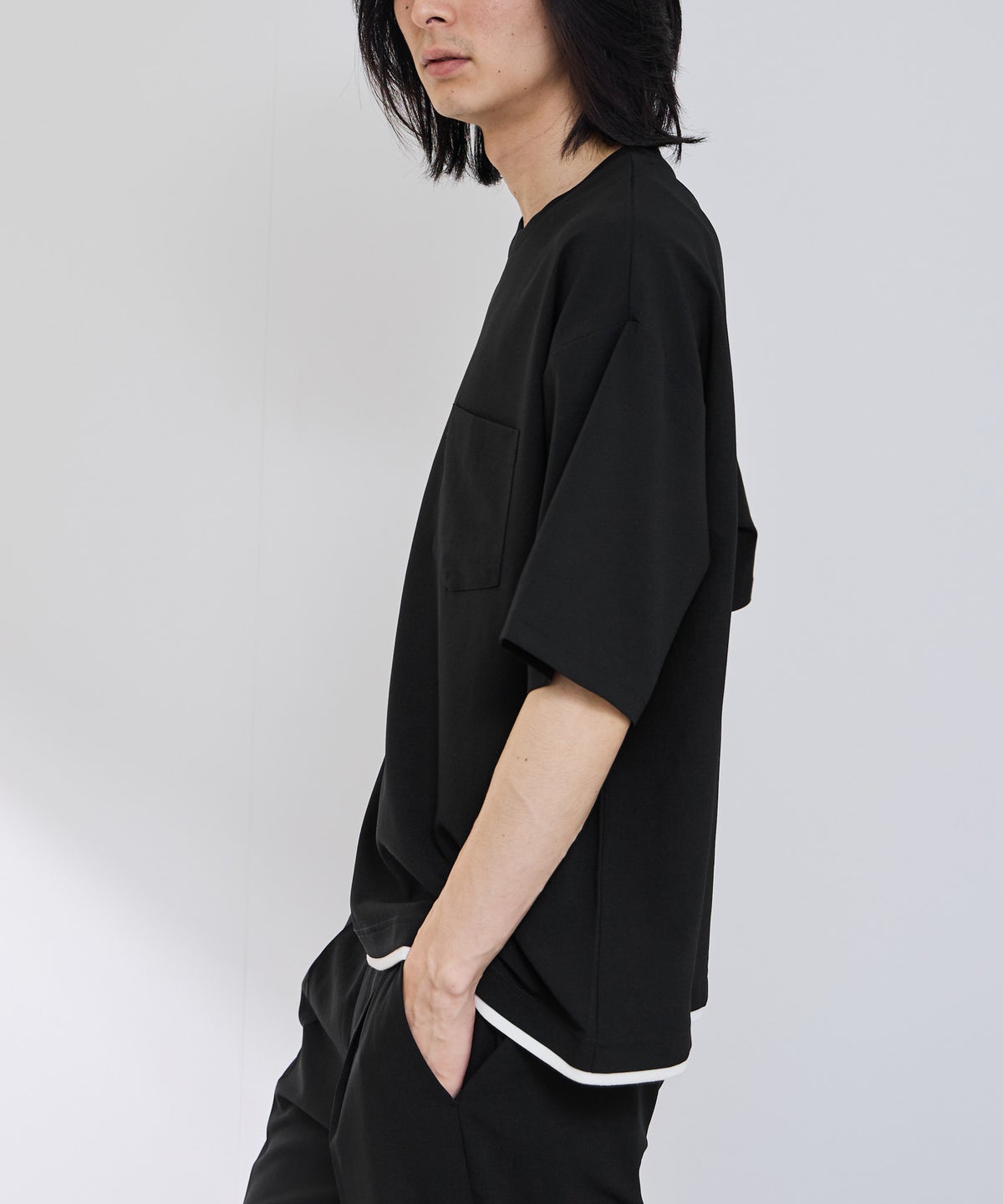 URBAN COLLECTION エアリネン カラミ織りリラックスフィットTシャツ メンズ メール便 対応商品