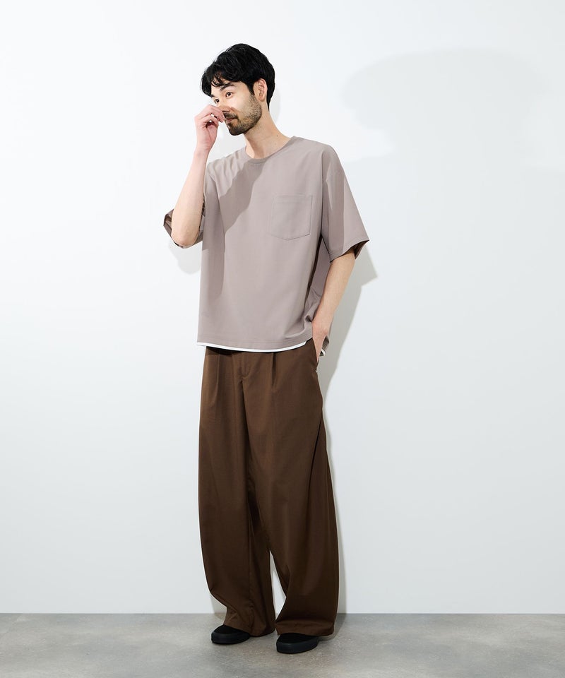 URBAN COLLECTION エアリネン カラミ織りリラックスフィットTシャツ メンズ メール便 対応商品商品画像-22