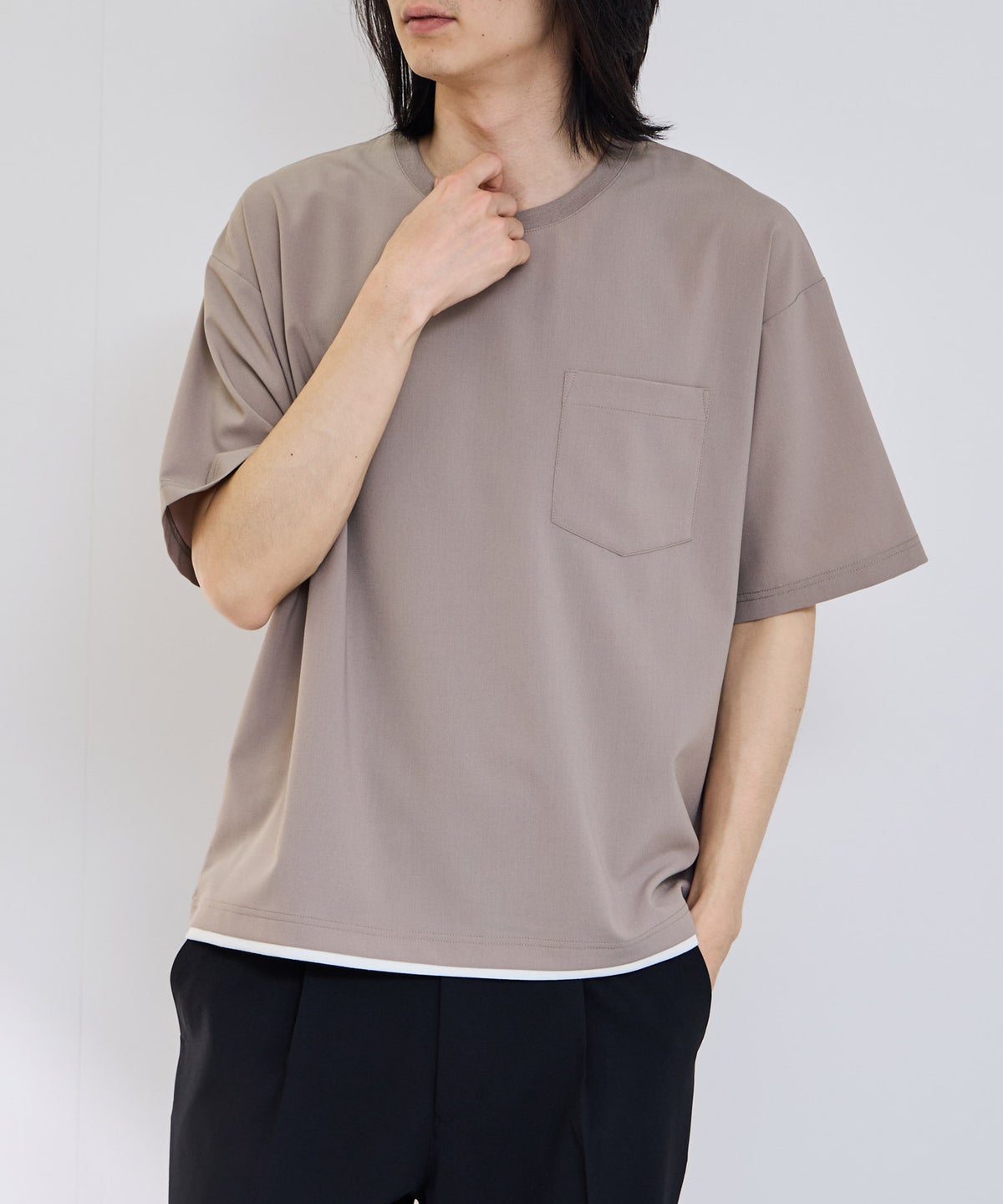 URBAN COLLECTION エアリネン カラミ織りリラックスフィットTシャツ メンズ メール便 対応商品