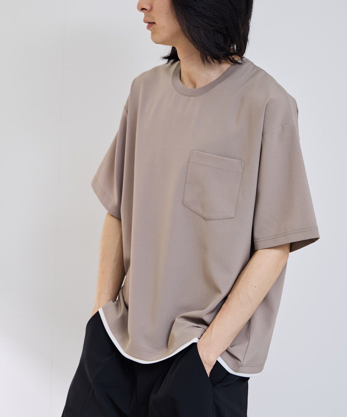 URBAN COLLECTION エアリネン カラミ織りリラックスフィットTシャツ メンズ メール便 対応商品