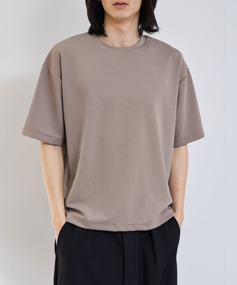 URBAN COLLECTION リップル テーパードシルエット クルーネック半袖Tシャツ メンズ メール便 対応商品商品画像-5