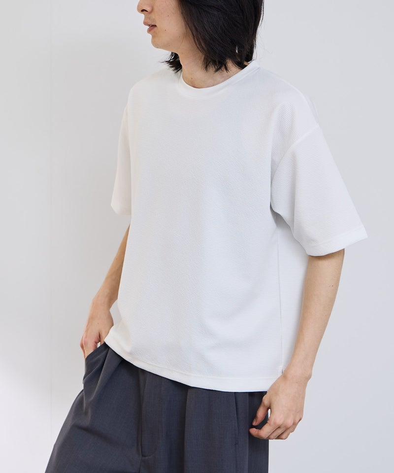 URBAN COLLECTION リップル テーパードシルエット クルーネック半袖Tシャツ メンズ メール便 対応商品商品画像-6