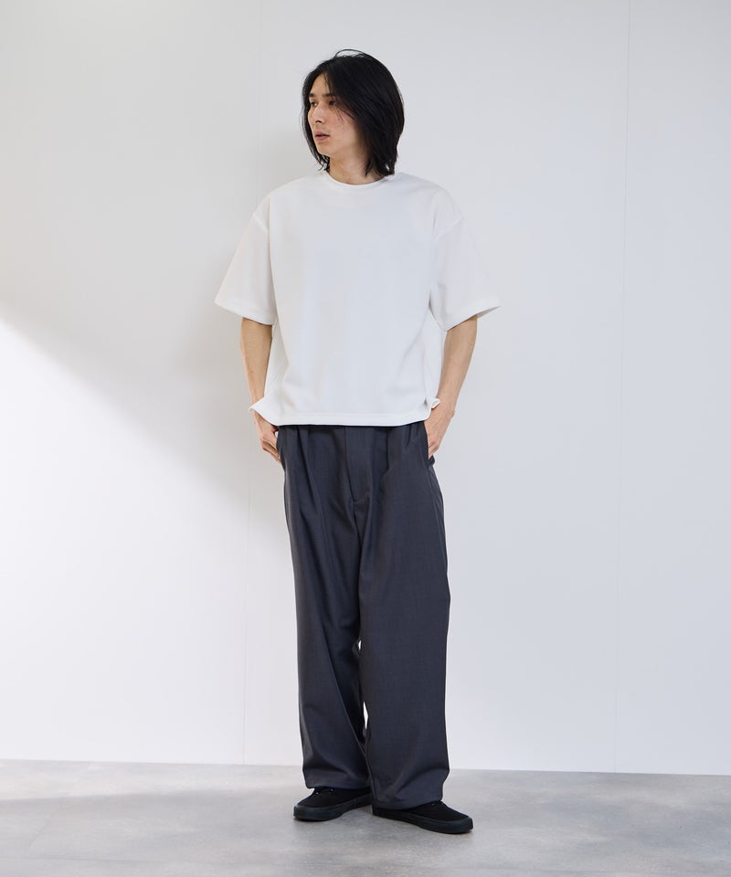 URBAN COLLECTION リップル テーパードシルエット クルーネック半袖Tシャツ メンズ メール便 対応商品商品画像-8