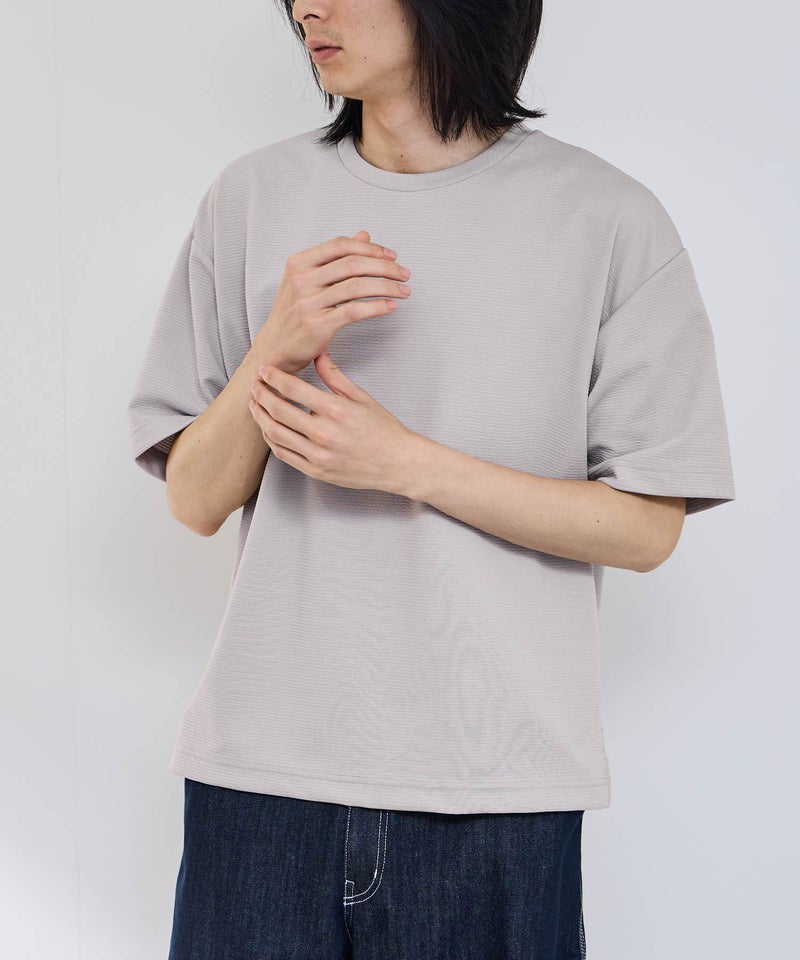URBAN COLLECTION リップル テーパードシルエット クルーネック半袖Tシャツ メンズ メール便 対応商品商品画像-9