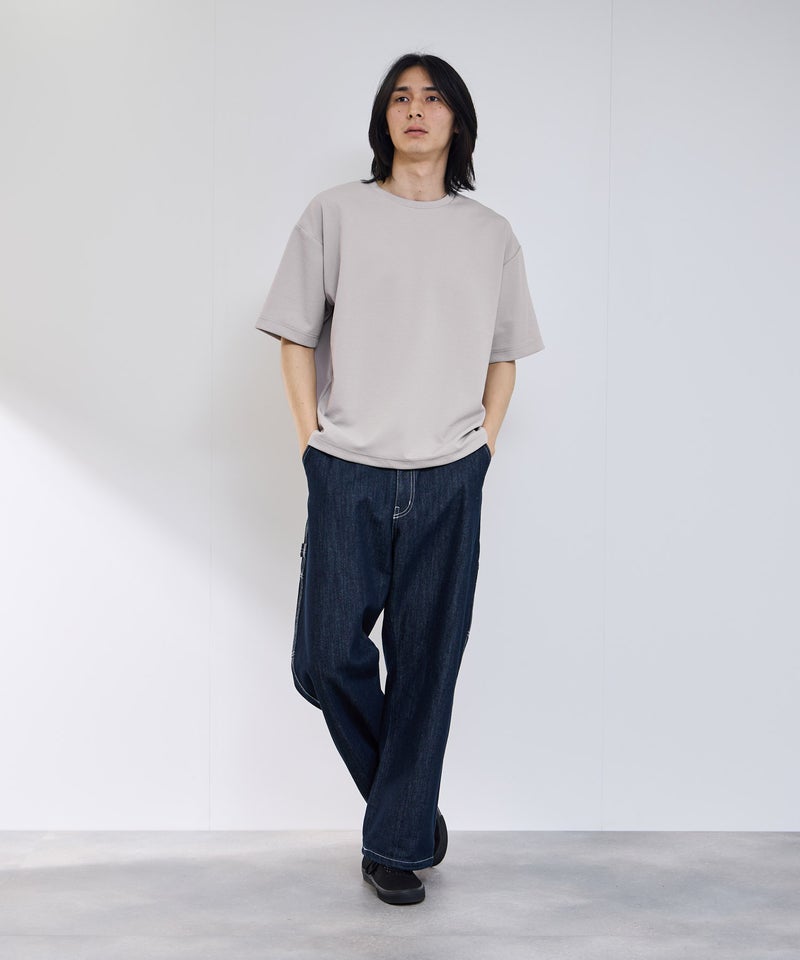 URBAN COLLECTION リップル テーパードシルエット クルーネック半袖Tシャツ メンズ メール便 対応商品商品画像-10