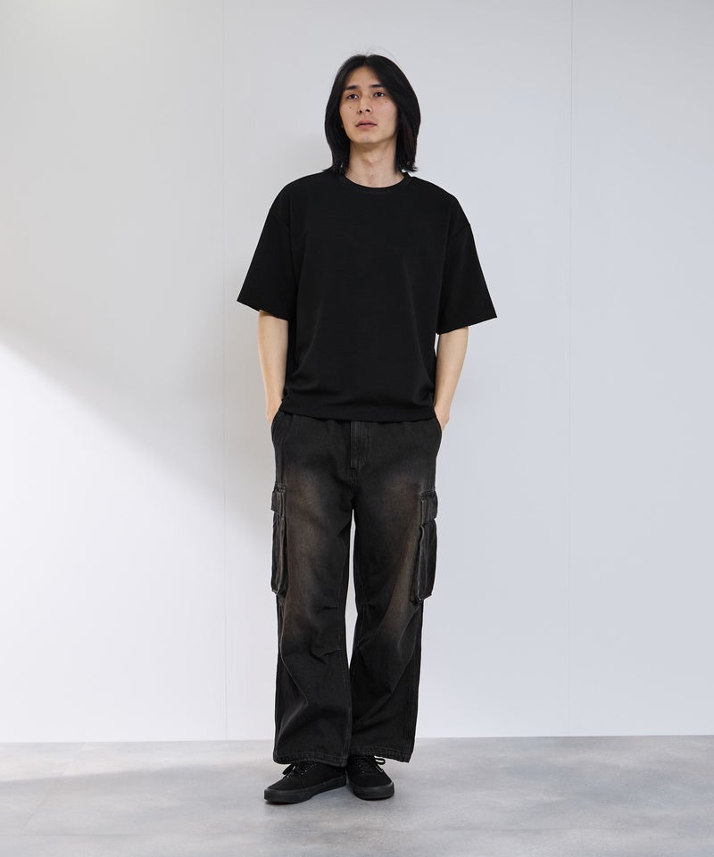 URBAN COLLECTION リップル テーパードシルエット クルーネック半袖Tシャツ メンズ メール便 対応商品商品画像-12