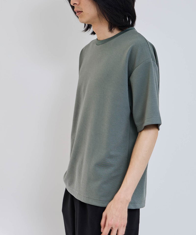URBAN COLLECTION リップル テーパードシルエット クルーネック半袖Tシャツ メンズ メール便 対応商品商品画像-13