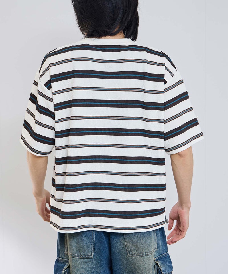 URBAN COLLECTION ドライワッフル マルチボーダー半袖Tシャツ メンズ メール便 対応商品商品画像-5