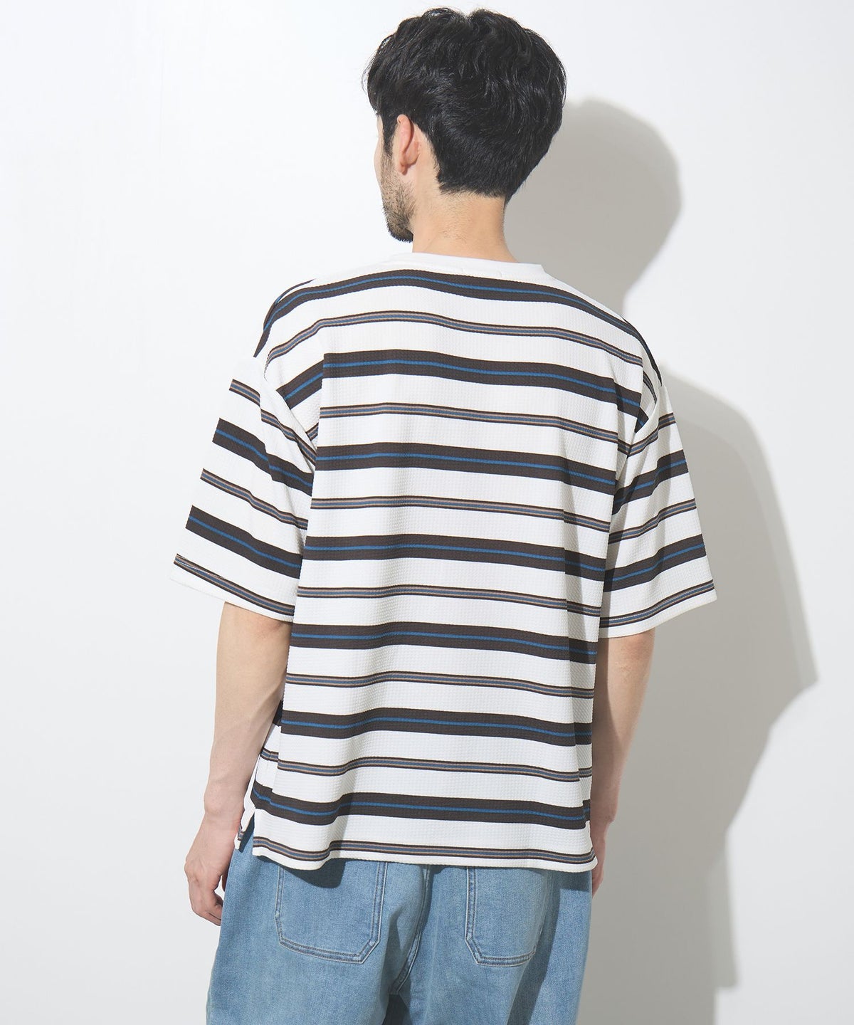 URBAN COLLECTION ドライワッフル マルチボーダー半袖Tシャツ メンズ メール便 対応商品