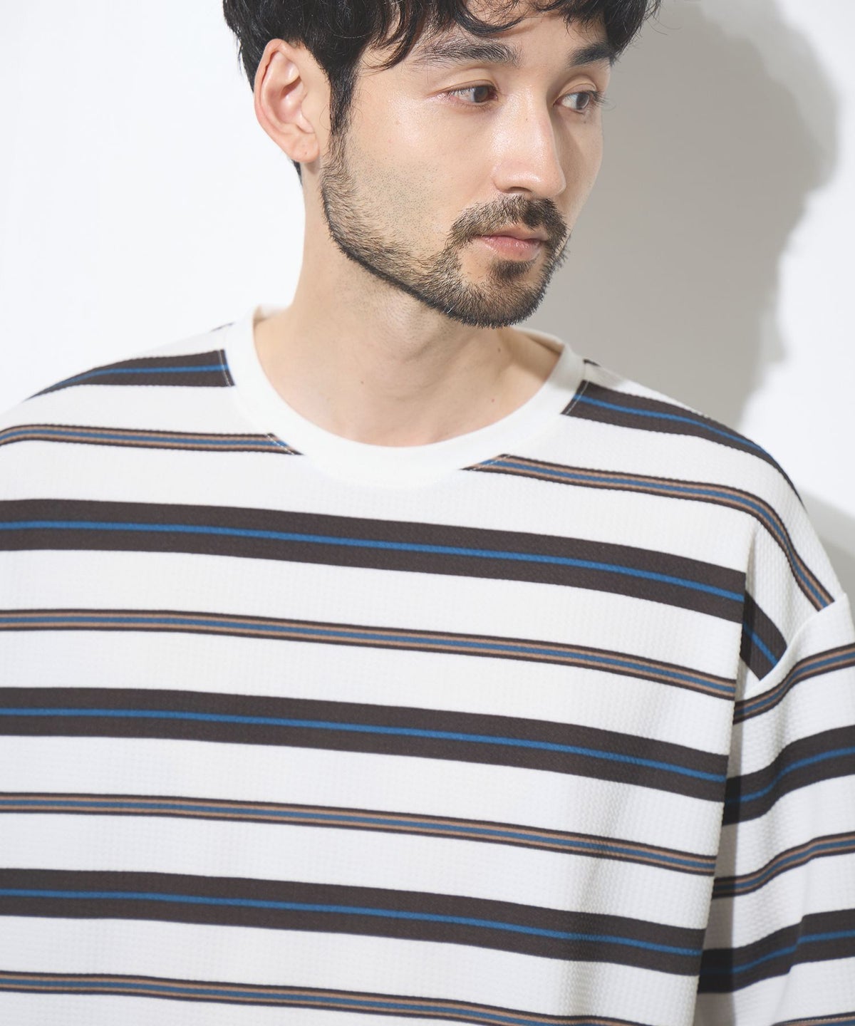 URBAN COLLECTION ドライワッフル マルチボーダー半袖Tシャツ メンズ メール便 対応商品