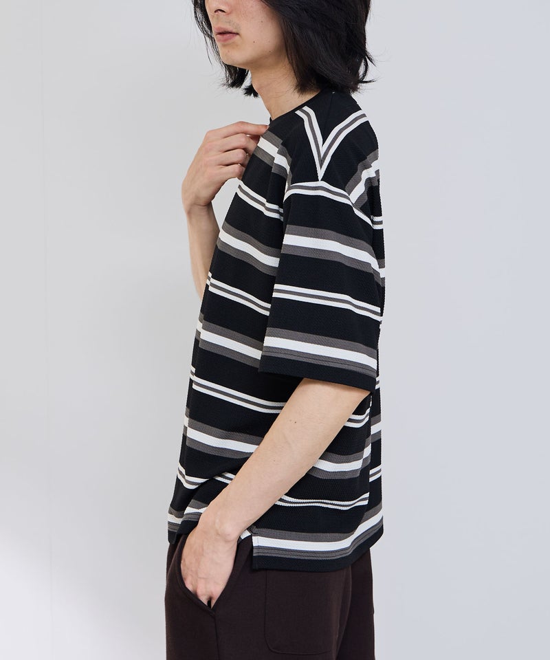 URBAN COLLECTION  ドライワッフル マルチボーダー半袖Tシャツ メンズ メール便 対応商品商品画像-10