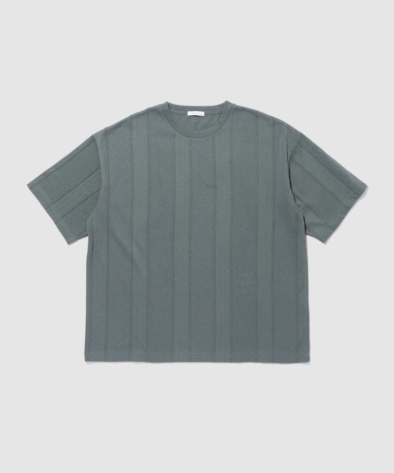 URBAN COLLECTION ローゲージ ジャガード半袖Tシャツ メンズ メール便 対応商品商品画像-3