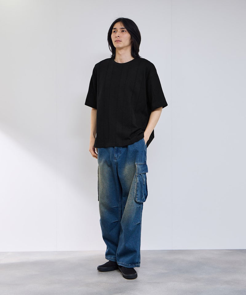 URBAN COLLECTION  ローゲージ ジャガード半袖Tシャツ メンズ メール便 対応商品商品画像-5