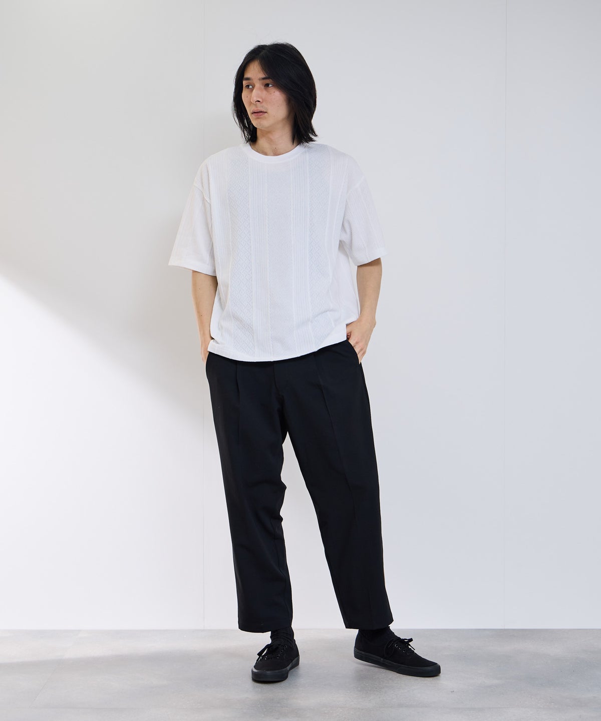 URBAN COLLECTION ローゲージ ジャガード半袖Tシャツ メンズ メール便 対応商品