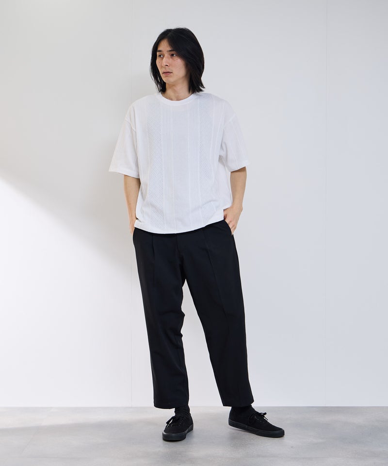 URBAN COLLECTION  ローゲージ ジャガード半袖Tシャツ メンズ メール便 対応商品商品画像-8