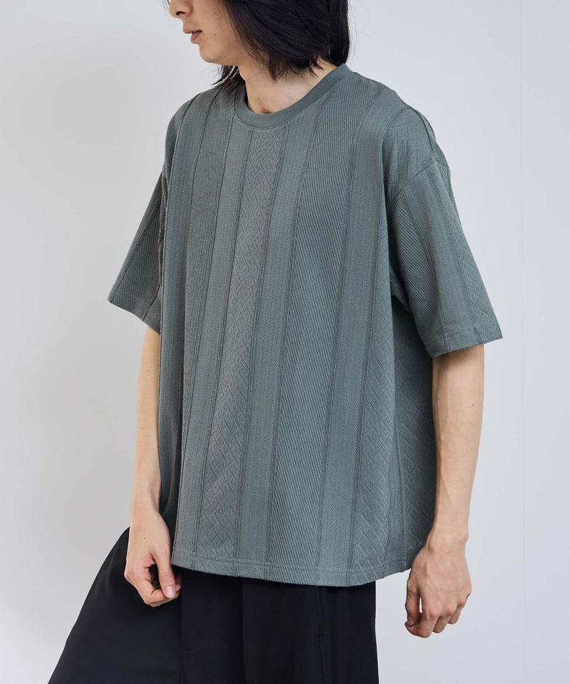 URBAN COLLECTION  ローゲージ ジャガード半袖Tシャツ メンズ メール便 対応商品商品画像-9