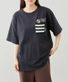 OZZY 刺繍 ニットボーダーポケット クルーネック 半袖Tシャツ メンズ メール便 対応商品商品サムネイル-1