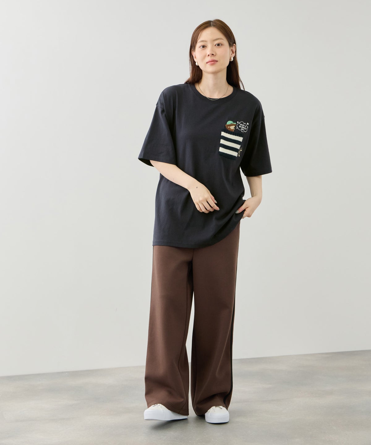 OZZY 刺繍 ニットボーダーポケット クルーネック 半袖Tシャツ メンズ メール便 対応商品