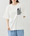 OZZY 刺繍 ニットボーダーポケット クルーネック 半袖Tシャツ メンズ メール便 対応商品商品サムネイル-7
