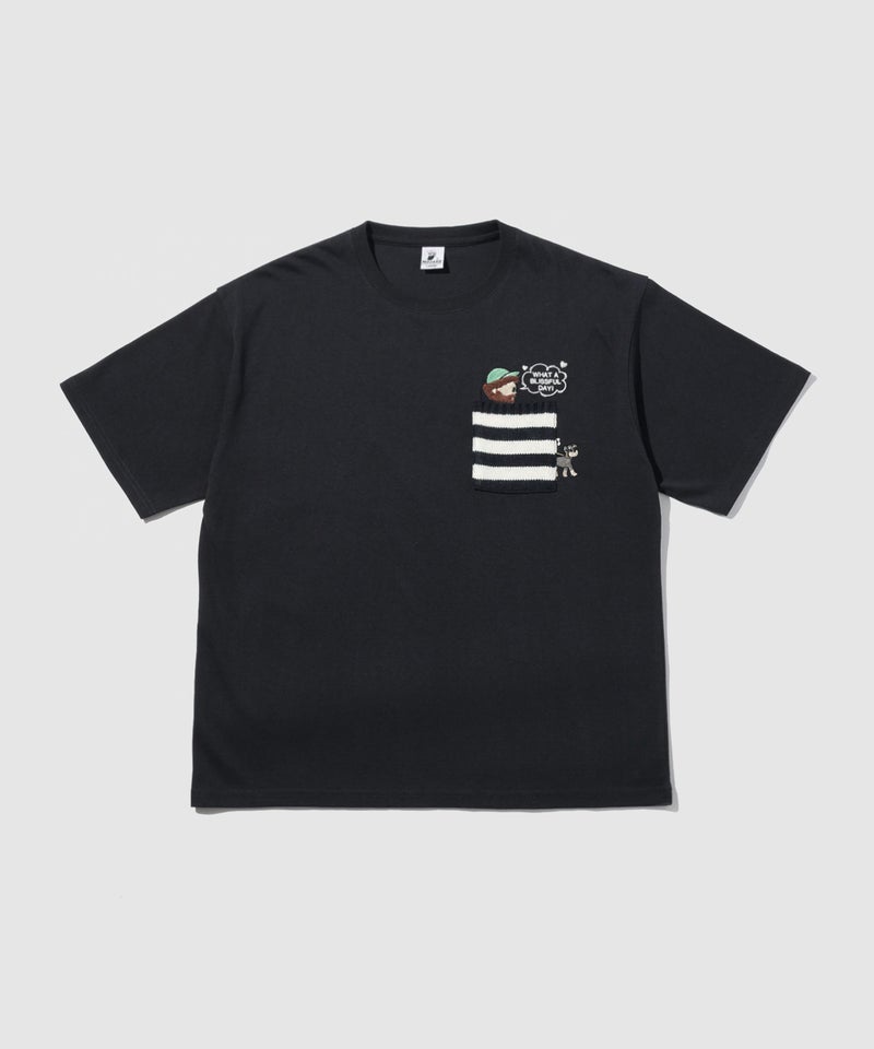 OZZY 刺繍 ニットボーダーポケット クルーネック 半袖Tシャツ メンズ メール便 対応商品商品画像-10
