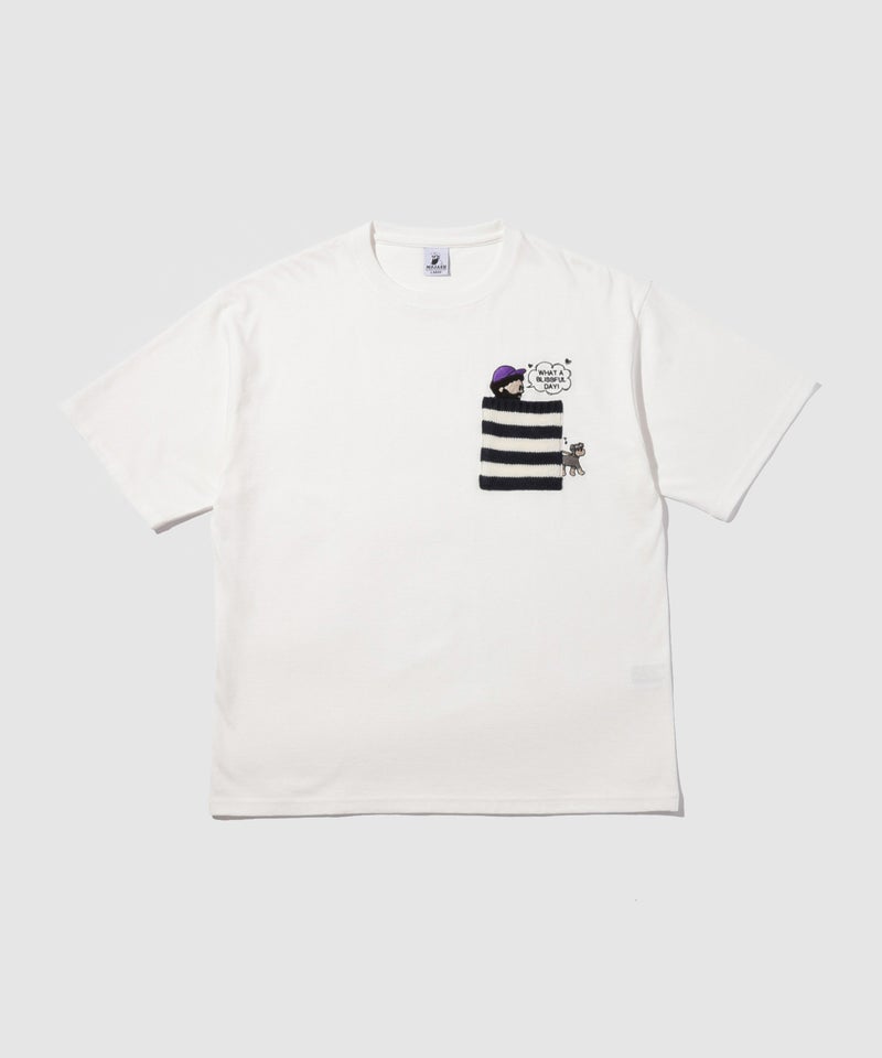 OZZY 刺繍 ニットボーダーポケット クルーネック 半袖Tシャツ メンズ メール便 対応商品商品画像-11