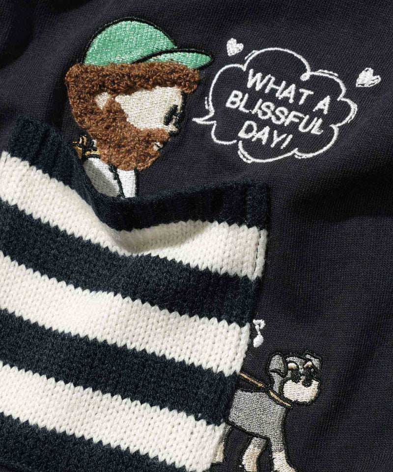 OZZY 刺繍 ニットボーダーポケット クルーネック 半袖Tシャツ メンズ メール便 対応商品商品画像-17