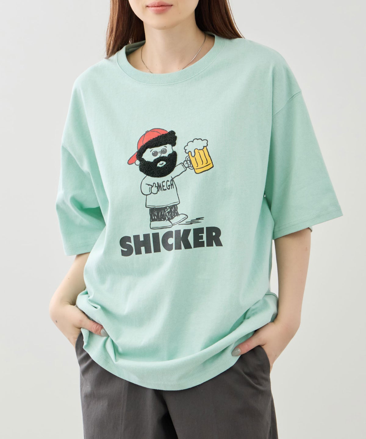 OZZY サガラ刺繍 クルーネック 半袖Tシャツ メンズ メール便 対応商品